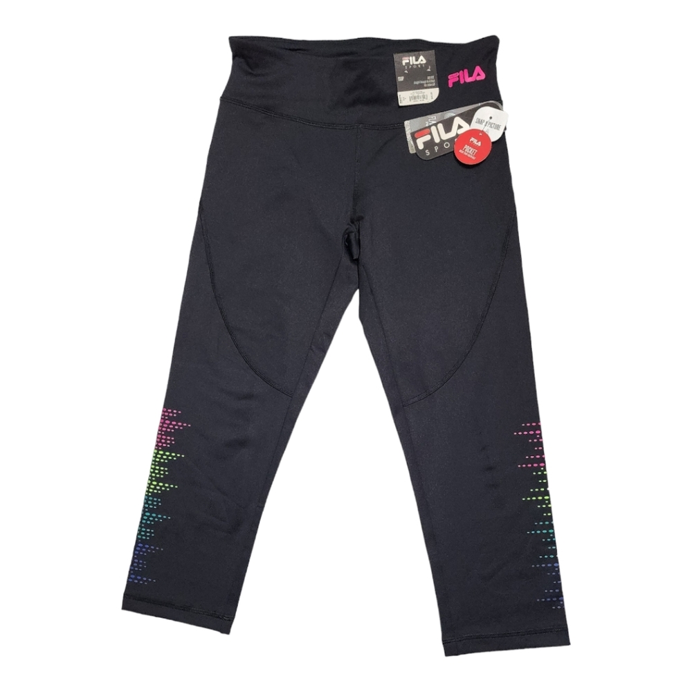 Fila Women's Sport Crop Leggings, Mid Rise, Back Pocket, Size Small, S, NWT